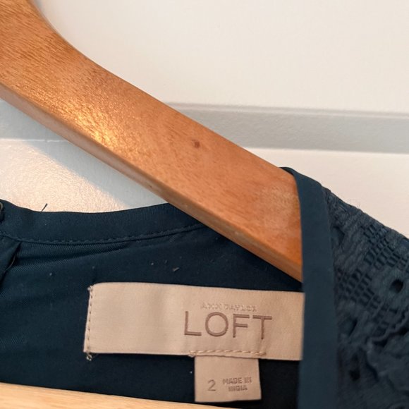 Loft Teal Lace Flutter Dress - Picture 2 of 4